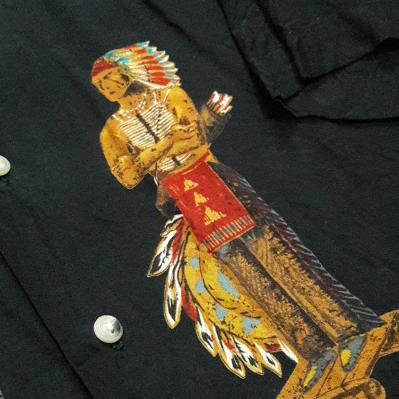 Vintage Native American Chief Button Down Shirt black - Picture 2 of 13